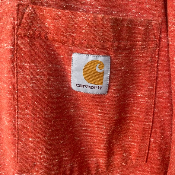 Carhartt Mens Original Fit Short Sleeve Pocket  T Shirt Orange Size 2XL Tall - Picture 7 of 8